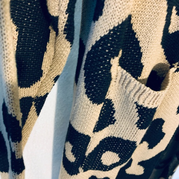 BTFBM New Long Open Front Knit Leopard Cardigan - Picture 6 of 10